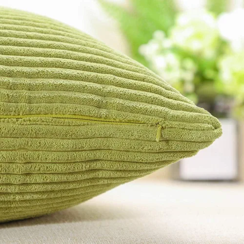 Vista 6 de Artscope Fundas de almohada de pana a rayas acogedoras súper suaves decorativas oblongas fundas de almohada decorativa fundas de cojín para sofá