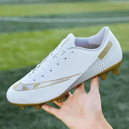 Vista 2 de rosyclo Zapatos de fútbol para hombres y mujeres, tacos de fútbol de césped para niños y jóvenes, tenis de fútbol FgAg de caña baja para unisex
