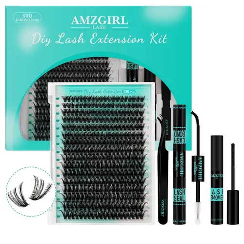 Vista 41 de Kit de Extensión de Pestañas, Kit de Racimos de Pestañas DIY 168Pcs con Pegamento de Unión y Sello Impermeable, Removedor de Pestañas para Kit