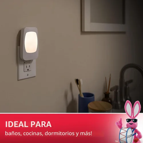 Vista 5 de ENERGIZER - Luz LED de noche 4 en 1 contra fallas de energía, 1 paquete, enchufable, sensor de luz, encendido/apagado automático, enchufe plegable