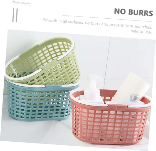 Vista 4 de Bolsa de ducha portátil con agujeros de drenaje, cesta de almacenamiento de ducha de plástico para artículos de tocador de baño