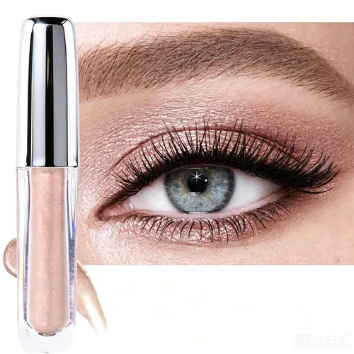 Vista 17 de Sombra de ojos líquida de una sola sombra, maquillaje líquido de ojos mate y brillante, larga duración, impermeable, a prueba de manchas, alto 01#