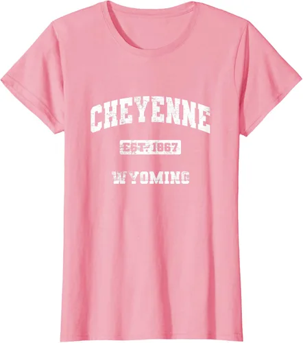 Vista 10 de Cheyenne Wyoming WY vintage state Camiseta de estilo atlético, Negro