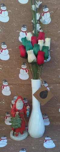 Vista 2 de Ramos originales de rosas de madera en 1, 2, o 3 docenas, Madera de abedul, Christmas, 1 Docena