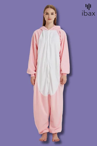 Vista 5 de IBAX Pijama de forro polar para adultos. Disfraz de mameluco para adultos. Mameluco de animal para adultos. Mameluco de Halloween para adultos.