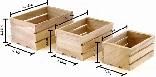Vista 3 de Mini Multicraft Imports WS920 - Juego de cajas de madera para manualidades (paquete de 3)