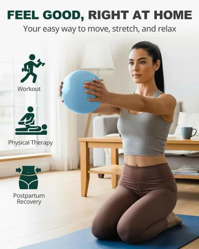 Vista 2 de Trideer 9-Inch Pilates Ball, Small Exercise Ball Pilates Equipments for Yoga, Physical Therapy, Pregnancy, Postpartum, Core Training, Balance