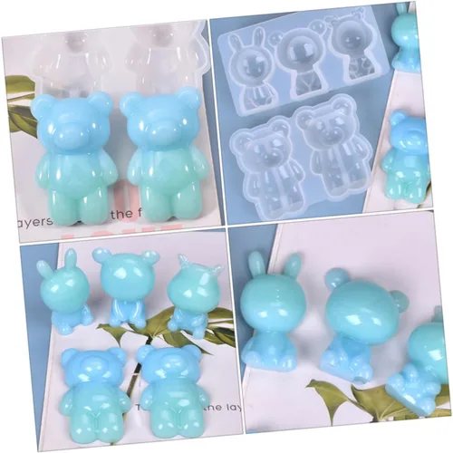 Vista 3 de Ciieeo Molde de silicona para muñeca, molde de conejo, molde de pastel de conejo, molde de silicona para resina, moldes de chocolate, moldes