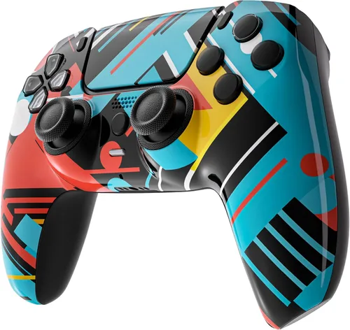 Vista 3 de Custom Wireless Controller Compatible with PS5 - Multiple Designs Available (Abstract Fusion)