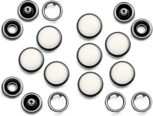 Vista 12 de CRAFTMEMORE 20 juegos de botones de perlas negras de 0.25 pulgadas (0.413 in) para camisa occidental (negro)
