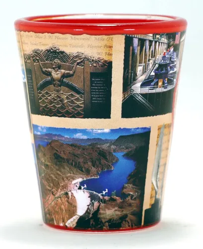 Vista 3 de Hoover Dam Arizona Nevada Scrapbook - Vaso de chupito