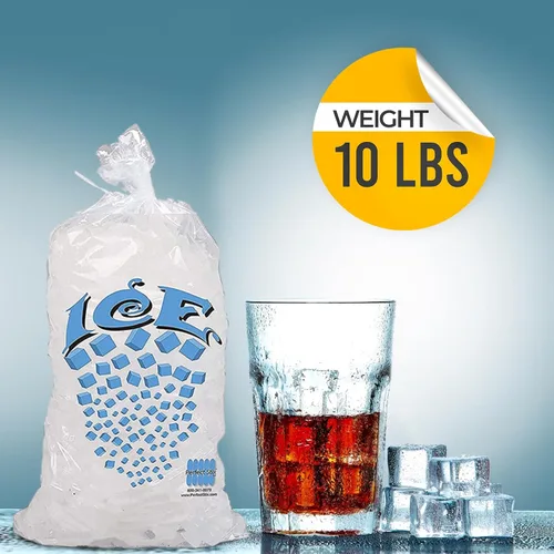 Vista 3 de Bolsa de hielo con cierre de amarre giratorio, 10 libras (paquete de 1000)