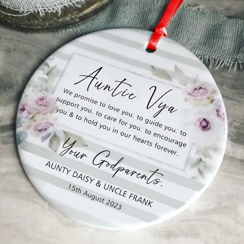 Vista 9 de Recuerdos personalizados de adorno de Navidad para bebé, regalos de bebé que llegan, adornos de cerámica para árbol de Navidad, adornos de primera