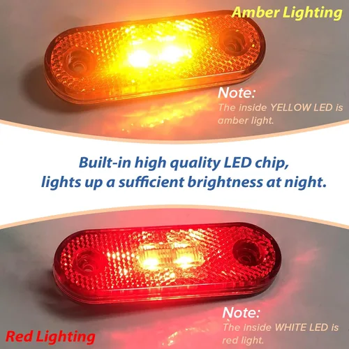 Vista 6 de Dream lighting Luces LED de marcador de remolque con reflector para vehículo automotriz, luz de separación superior de 4 pulgadas, luz de marcador 2