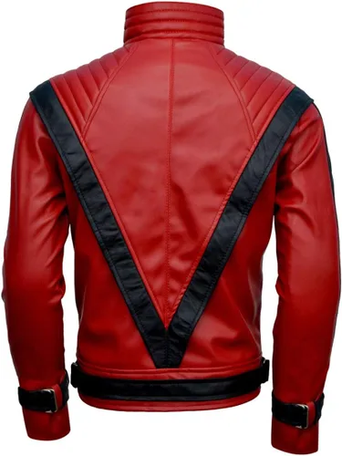 Vista 5 de Chaqueta de cuero MJ Thriller - FAUX - Color rojo