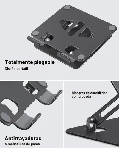 Vista 3 de Aoviho - Soporte para tableta portátil para escritorio, soporte de escritorio ajustable para tableta, soporte de aluminio plegable para iPad Pro