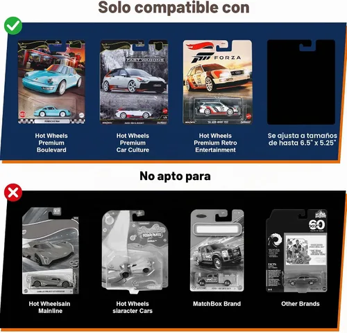Vista 3 de Funda protectora para Hot Wheels Premium Clamshell vitrinas de plástico para modelos a escala 1:64, resistente a los rayos UV, resistente al polvo