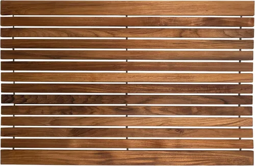 Vista 14 de Nordic Teak - Tapete de Cuerda de Madera de Teca 100% Maciza - Para Uso Interior y Exterior - Plataforma de Madera Antideslizante para Sauna