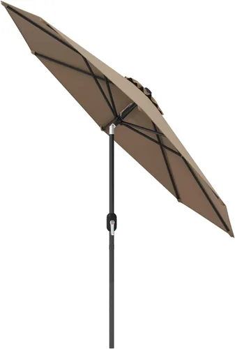 Vista 10 de HAPPYGRILL 9FT Patio Umbrella Outdoor, Outdoor Table Umbrella w/Push Button Tilt and Crank,Sturdy Ribs, Sun Canopy Market Umbrellas for Patio Pool
