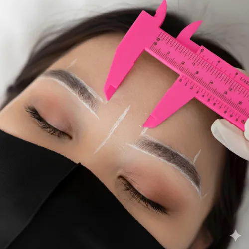 Vista 5 de BRAWNA Brow Pro - Regla de pinza de cejas para PMU, color rosa