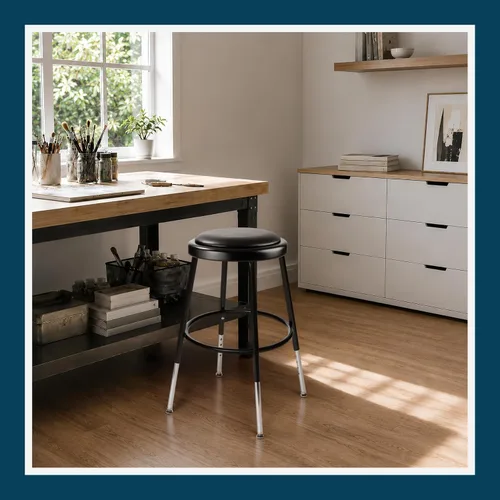 Vista 2 de OEF Furnishings OEF6418H-10/2 Taburete redondo multiusos de grado comercial prémium