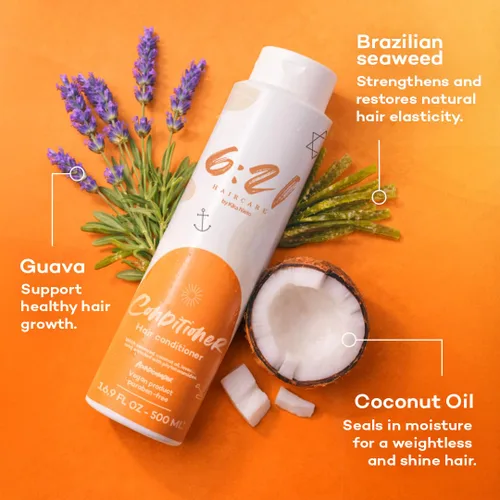 Vista 6 de 621 by Kika Nieto - Acondicionador de aceite de coco, tratamiento desenredante y antiencrespamiento para cabello adelgazante, dañado o teñido