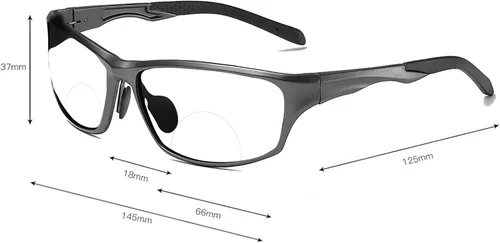 Vista 4 de laureles Gafas de lectura bifocales para hombre, gafas deportivas, lentes fotocrómicas, marco completo, transición, presbicia