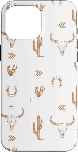 Vista 19 de Western Country - Carcasa para iPhone 17, diseño de calavera de toro sureño