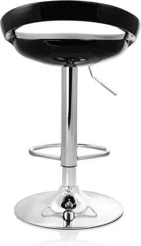 Vista 6 de Elama Moderno taburete de bar ajustable retro de 2 piezas con base cromada