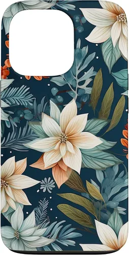 Vista 10 de iPhone 16 Aesthetic Christmas Floral Pattern Winter Flower Girl Women Case