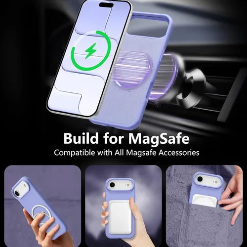 Vista 382 de Funda magnética de silicona para iPhone 13 Pro, color blanco antiguo [Compatible con Magsafe] [Forro de microfibra suave antiarañazos], funda