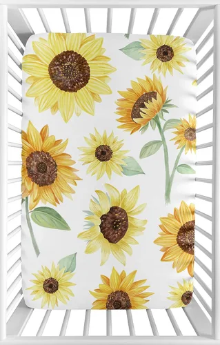 Vista 12 de Sweet Jojo Designs Sábana bajera para cuna de bebé 100% algodón (hojas florales bohemias) para niñas y niños, guardería infantil, habitación
