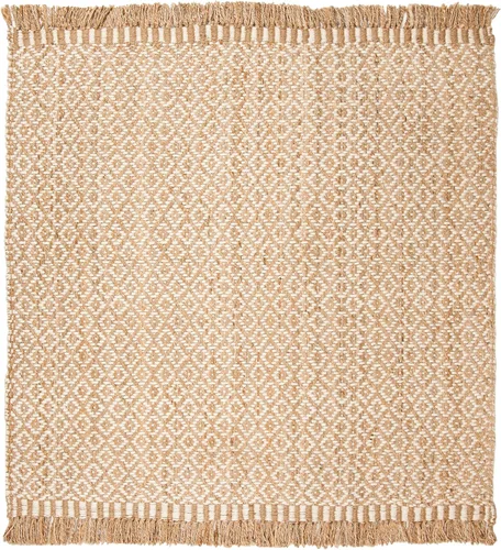 Vista 11 de SAFAVIEH Natural Fiber Collection - Alfombra decorativa de 3 x 5 pies, natural y marfil, hecho a mano, estilo bohemio con flecos, ideal para zonas