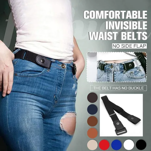 Vista 6 de BLUGY Cinturón invisible sin hebilla para jeans, sin abultamiento, sin complicaciones, 1 unidad