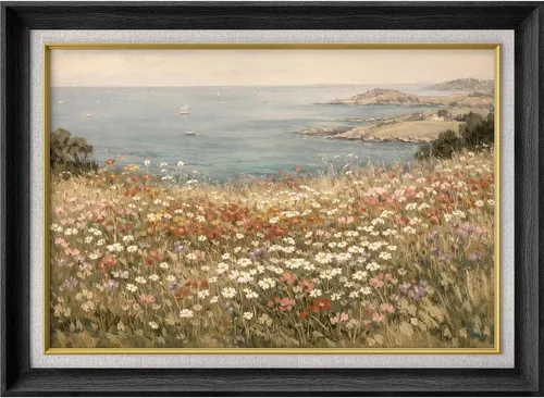 Vista 41 de MUDECOR Claude Monet - Arte artístico enmarcado prémium para pared, camino a través del maíz en Pourville, ilustraciones históricas culturales
