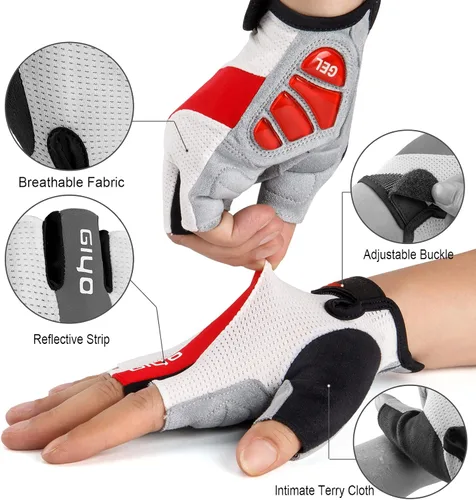 Vista 5 de Kadacha Guantes de ciclismo para hombres y mujeres, guantes de bicicleta de carreteramontaña, antideslizantes, absorbentes, acolchados, guantes