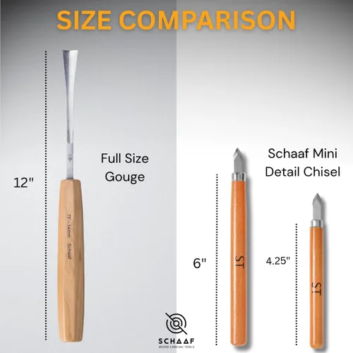 Vista 6 de Schaaf Wood Carving Tools Juego de cinceles de madera de 4 piezas, cola de Juego de cola de pez de 4 piezas