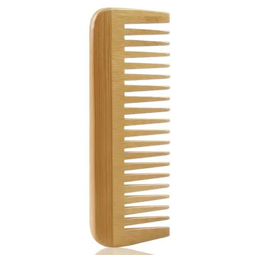 Vista 3 de MRD Cepillo y peine de bambú para el cabello, para hombres y mujeres, masaje cuero cabelludo grueso, fino, rizado, seco para mujeres y hombres