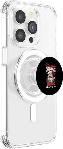 Vista 3 de Merry Christmas From The Simmons Family Santa Claus Costume PopSockets MagSafe PopGrip for iPhone