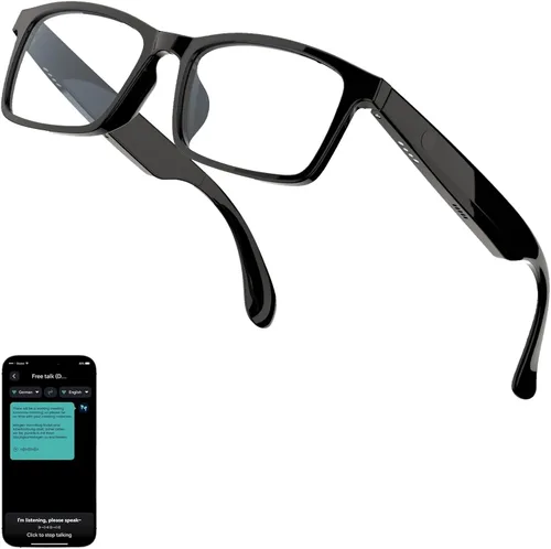 Vista 10 de Gafas de Traducción con IA, Gafas Inteligentes para Mujeres y Hombres, Bluetooth con Chat GPT, 164 Idiomas, Lente Resistente a Luz Azul y UV