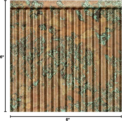 Vista 7 de FASÄDE Panel decorativo de vinilo acanalado para salpicadero en Cobre Fantasía (muestra de 6 x 6 pulgadas)