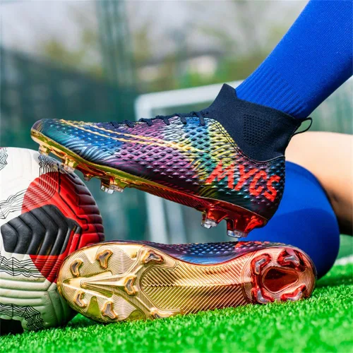 Vista 6 de Botas de fútbol para hombre, zapatos de fútbol, zapatos de punta, zapatos cómodos para adultos, atléticas, al aire libre, interior, competición