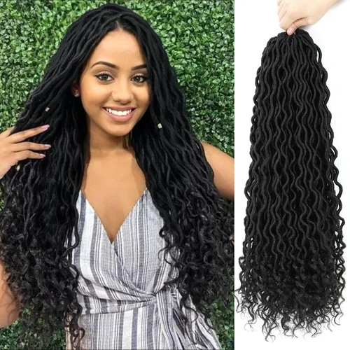 Vista 71 de Cabello Corto de Locs Falsos para Crochet Pre-Enrollado 12 Pulgadas 6 Paquetes Cabello de Locs de Diosa para Crochet Locs Falsos Suaves con Puntas