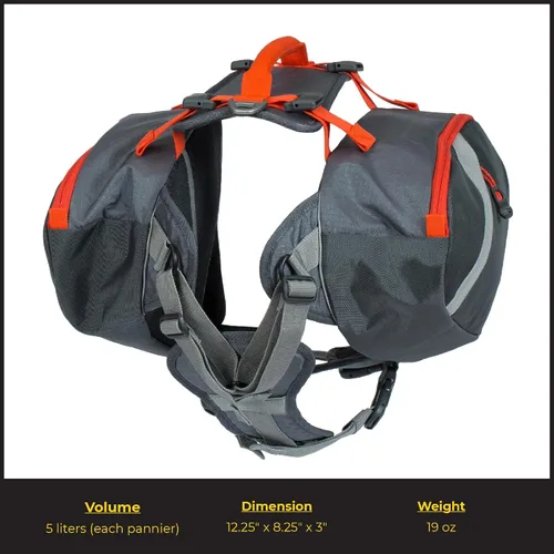 Vista 12 de Mountainsmith K-9 mochila para perro Arnés de mochila canina, ajustable, portador de bolsa de sillín, para senderismo y campamento