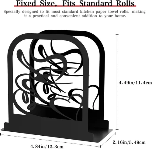Vista 3 de Servilletero de pie moderno para mesa, dispensador de servilletas de metal negro, servilletero, estilo temático de café, adecuado para cocina