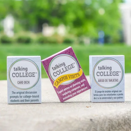 Vista 6 de Baraja de tarjetas de visita al campus: tarjetas de conversación para visitas universitarias, consejos futuros para la universidad, aprende lo que