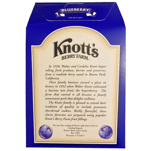 Vista 3 de Blueberry Knott's Berry Farm - Galletas de mantequilla prémium de tamaño bocado, caja de regalo de 10 onzas