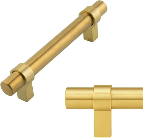 Vista 18 de Modket Paquete de 1 manija estilo barra europea de oro cepillado para gabinete de acero inoxidable 304 de 2 pulgadas