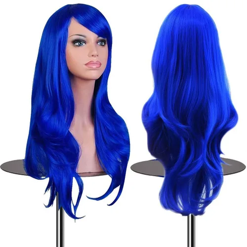 Vista 14 de AneShe – Peluca de mujer de pelo ondulado de 28 pulgadas (71.12 cm) de largo, resistente al calor, ideal para cosplay