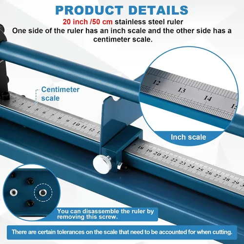 Vista 6 de MXBAOHENG Cortadora de riel DIN Máquina de corte de riel de doble agujero con regla para cortar riel de acero/aluminio (Azul)